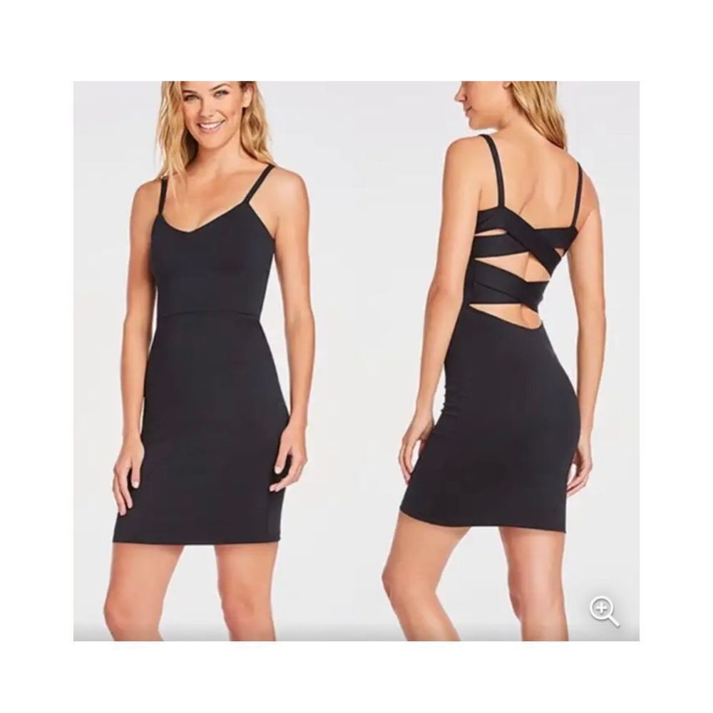 Fabletics Black Strappy Back Mini Dress